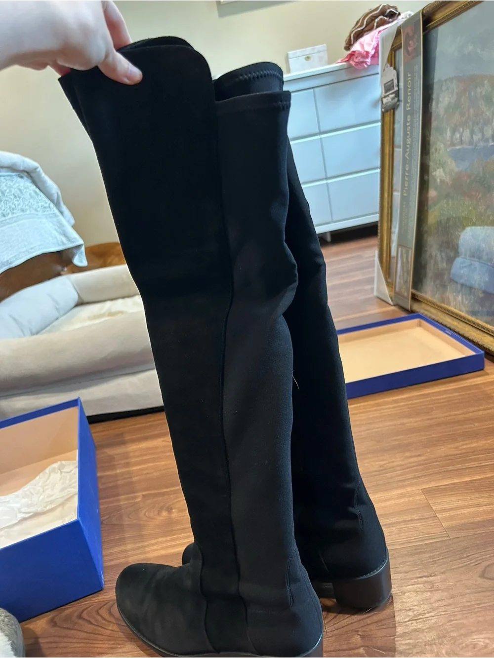 Stuart Weitzman 5050 OVER-THE-KNEE BOOT in Black Suede